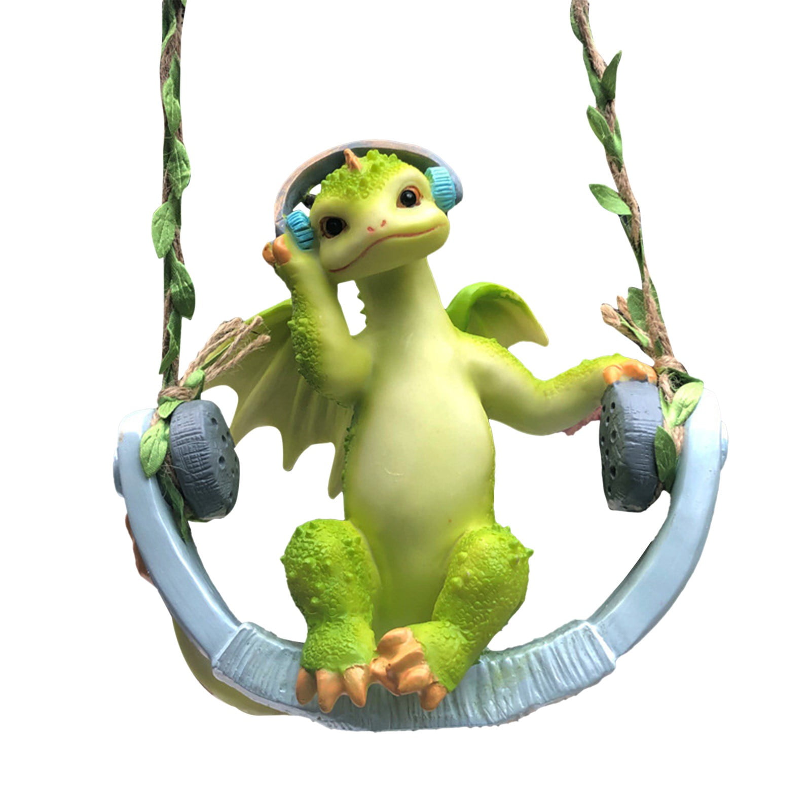 Melotizhi Cute Little Dinosaur Swing Hanging Statue Landscape SWING