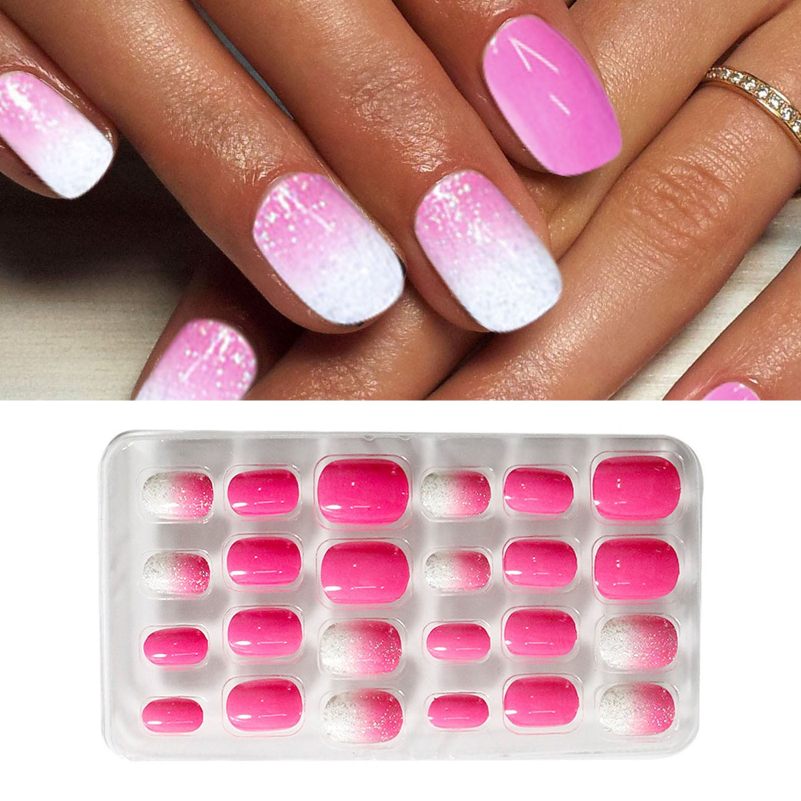 Melotizhi Press Nails Design Fake Long Nails Shiny Acrylic Fake Nails ...