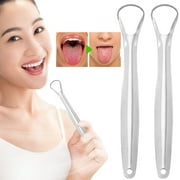 Melotizhi Tongue Scraper Oral Care Tongue Cleaner Brush Scrubber Coating Cleaning Scraper Orabrush Tongue Scraper for Adults 2pc