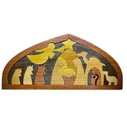 Melotizhi Unique Handmade Wood-fired Water Color Nativity Puzzle Table Decoration