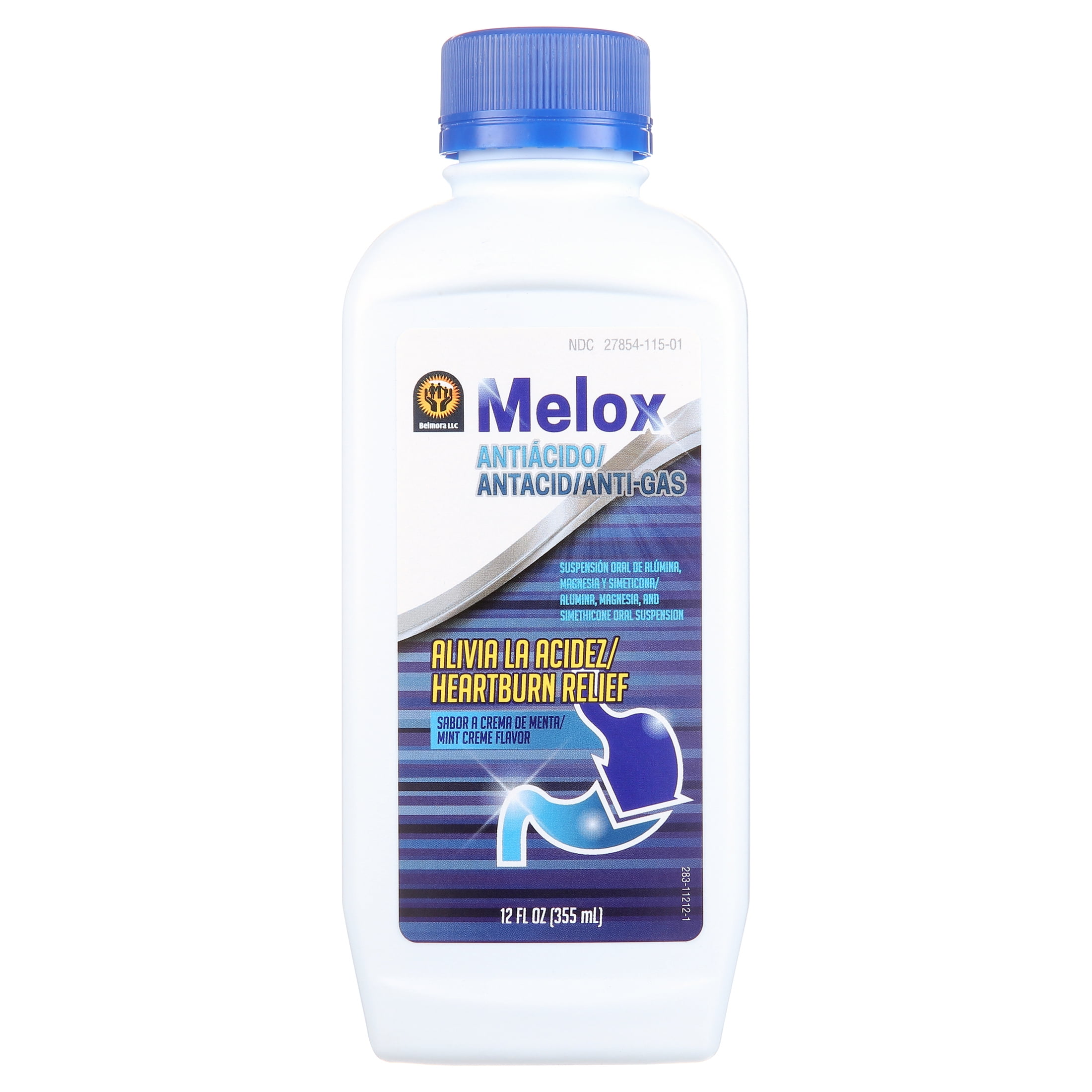 Melox Regular Strength Antacid Liquid for Heartburn Relief, 12oz (355ml)
