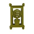 thumbnail image 1 of Melrose 12.5" Pistachio Green Distressed Large Ball Tree Cut-Out Pillar Candle Lantern, 1 of 2