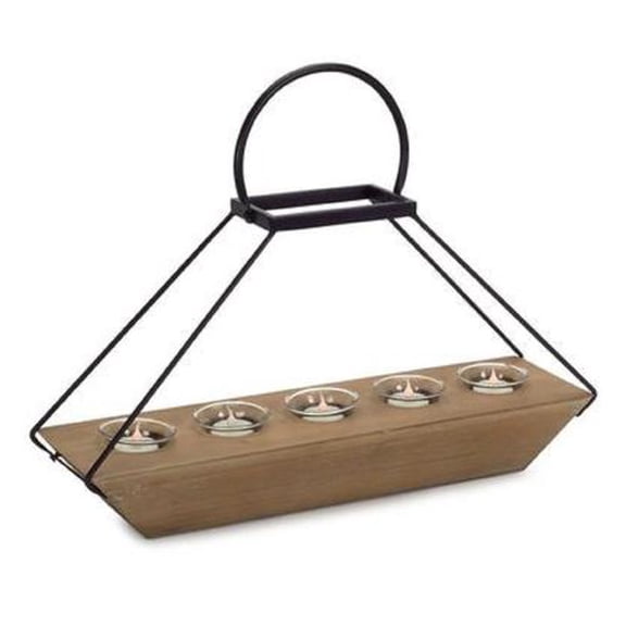 Melrose 15 Framed Petite Candle Holder with Five Votive Cups and Carrying Handle