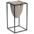 thumbnail image 1 of Melrose 17"H Oval Pot with Stand - Cement/Metal, 1 of 2