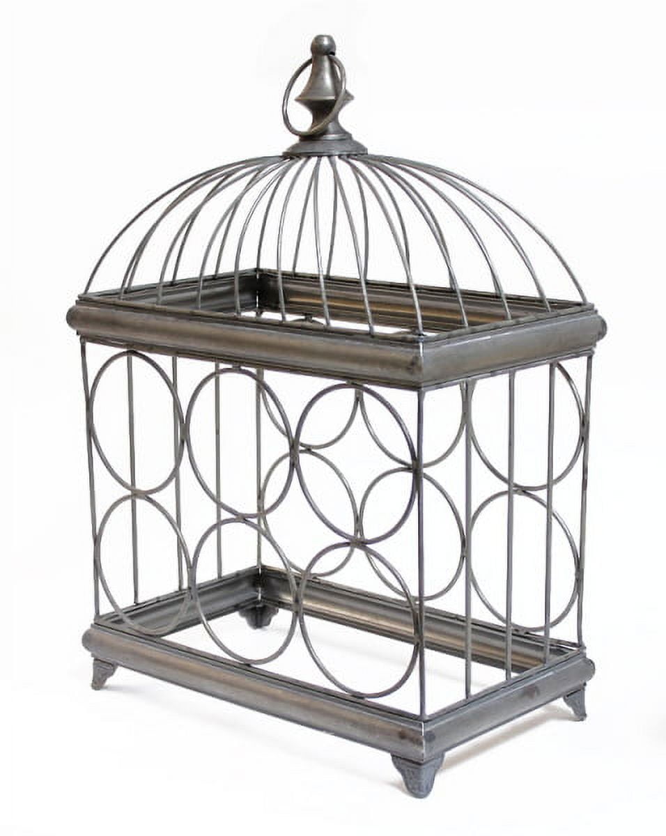 Melrose 19 Rustic Metal Birdcage Wine 6 Bottle Holder Storage Rack Walmart