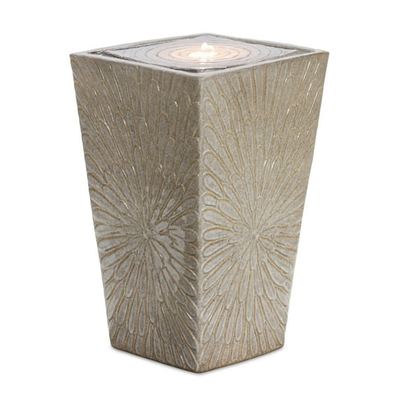 Melrose 22.25" Floral Outdoor Garden Water Fountain