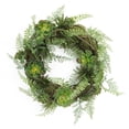 thumbnail image 1 of Melrose 22" Unlit Green/Red Hens with Chicks Succulent Plant Artificial Spring Wreath, 1 of 2