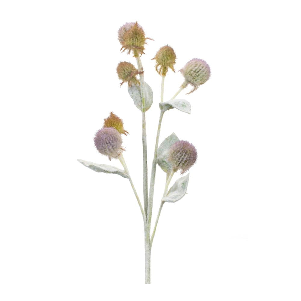 Allinlove Artificial Thistle Flowers - 4 Stem Purple/Gray Fake Sea Holly Bouquet For Wedding, Home & Party Decor