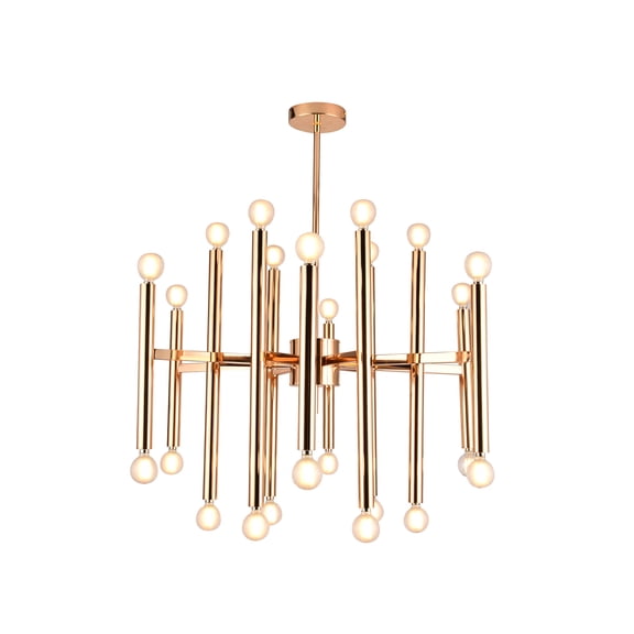 Melrose 29" Modern 24-Light Chandelier, Round Ceiling Light, Adjustable Height, Metal, E12 Bulb Included, Sloped Ceiling Compatible