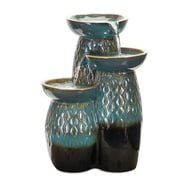 Bowery Hill Distressed Look Water Fountain With LED Light - 23" H, Polyresin, Indoor/Outdoor, Pump Included