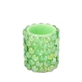 thumbnail image 1 of Melrose 4" Green Beaded LED Lighted Battery Operated Flameless Pillar Candle - Amber Flicker Flame, 1 of 2