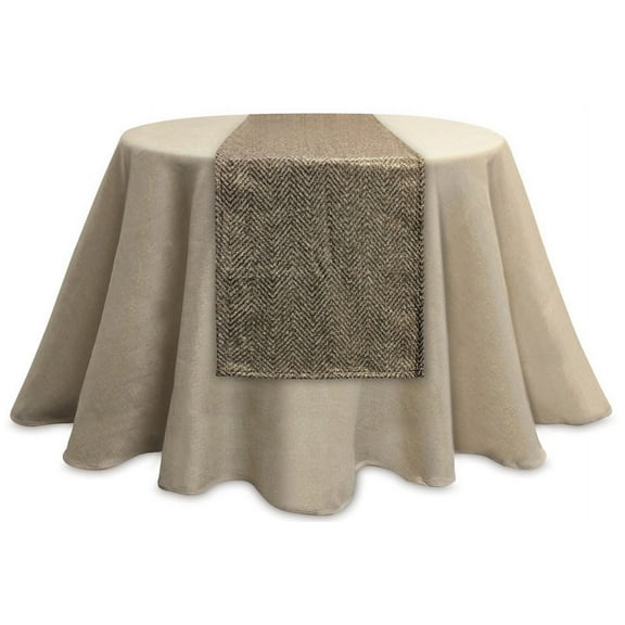 Melrose 72" Metallic Chevron Rectangular Table Runner - Brown/Gold