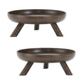 thumbnail image 1 of Melrose Brushed Finish Pedestal Bowls with Legs - 7.75" - Brown - Set of 2, 1 of 2