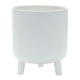 thumbnail image 1 of Melrose 7" White Solid Glazed Pot with Legs, 1 of 3