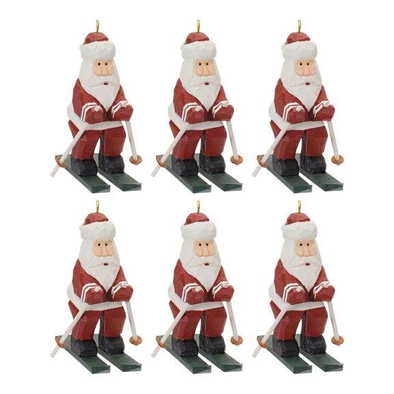 Melrose International Santa on Skis Ornament (Set of 6)