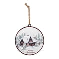 thumbnail image 1 of Melrose International Woodland Winter Cabin Disc Ornament (Set of 12), 1 of 3