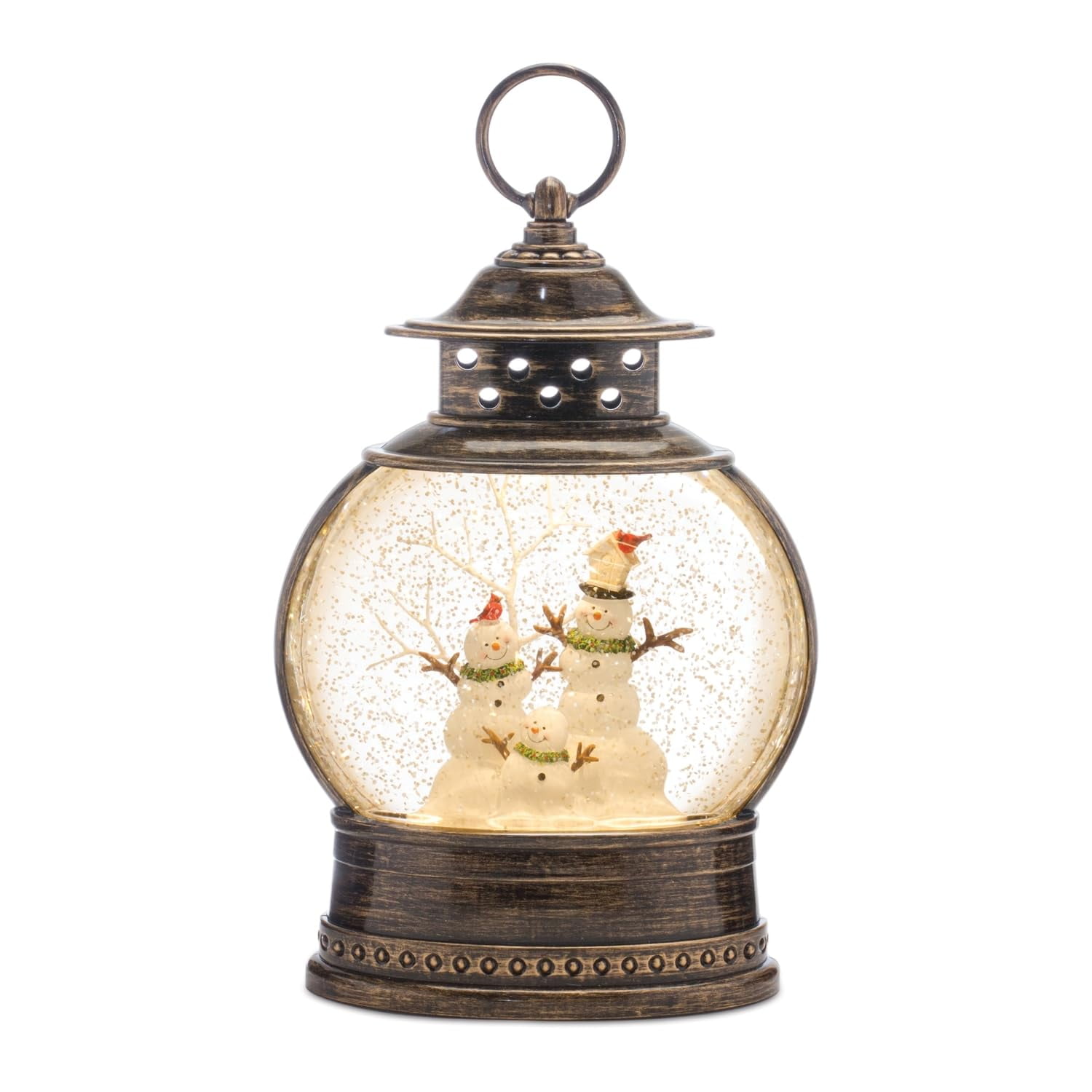 Melrose 86211 Snow Globe Snowman Family Lantern, 11.5-inch Height, Plastic