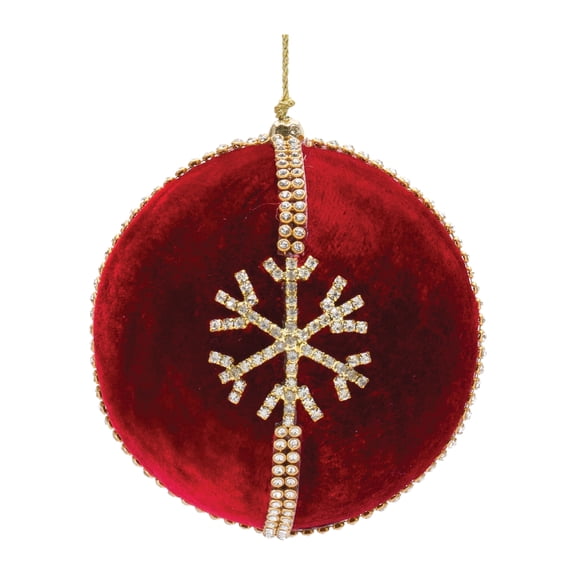 Melrose International Jeweled Snowflake Ball Ornament (Set of 4)