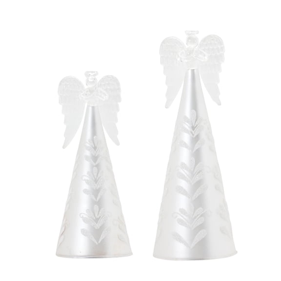Melrose 87306 Angel Figurine, Set of 2, 10-inch Height, Glass