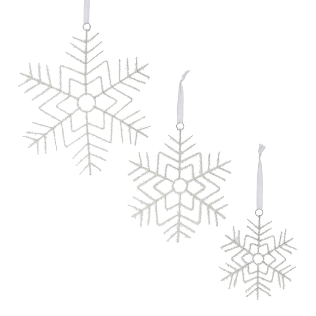 Melrose 87349 Snowflake Ornament, Set of 3, Wire - Walmart Business ...