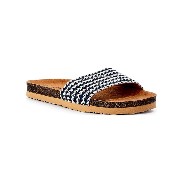 Melrose Ave. Los Angeles Women s Vegan Jute Footbed Slide Sandals Walmart