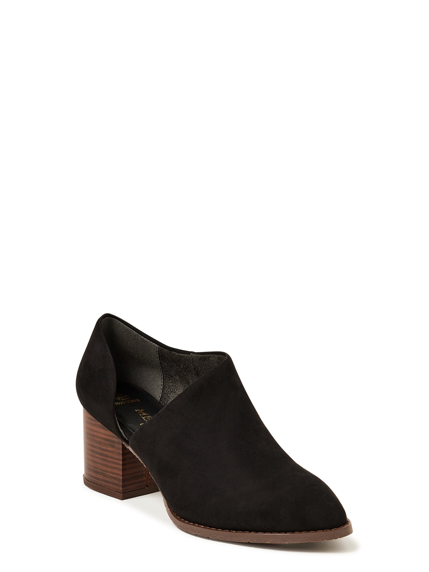 Black leather top cut out booties