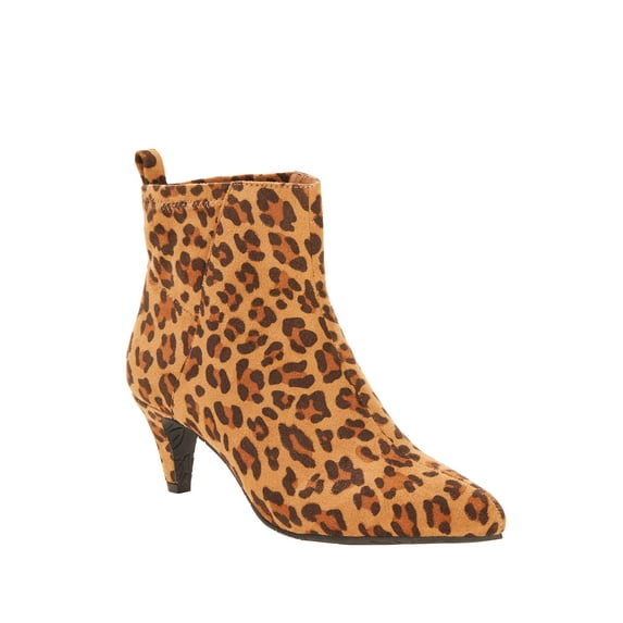 Melrose Ave Women's Vegan Slip-on Kitten Heel Bootie