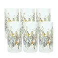 Melrose Bird and Floral Candle (Set of 6) Holder 4"D x 8"H Glass