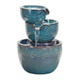 thumbnail image 1 of Ceramic Tiered Bowl Fountain with Leaf Design 22.5"H, 1 of 2