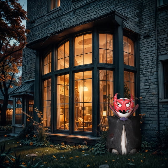 Melrose Devil Mask Dad Outdoor Halloween Garden Statue - 59.75"