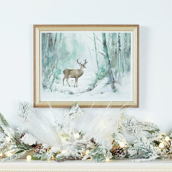 Melrose Flocked Long Needle Pine Artificial Christmas Garland - 4' x 12" - Unlit