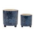 thumbnail image 1 of Floral Footed Standing Planters - 6" - Blue - Set of 2, 1 of 1
