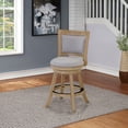 thumbnail image 1 of Boraam Melrose Grey Fabric Swivel Counter Stool - Driftwood Wire-Brush Finish, 1 of 6