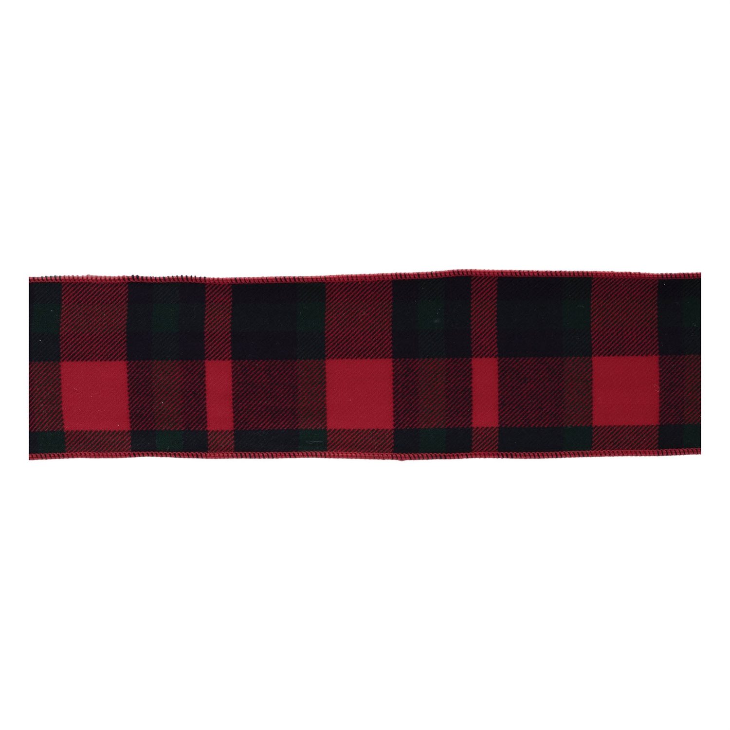 Melrose Red and Black Plaid Wired Ribbon Set of 2