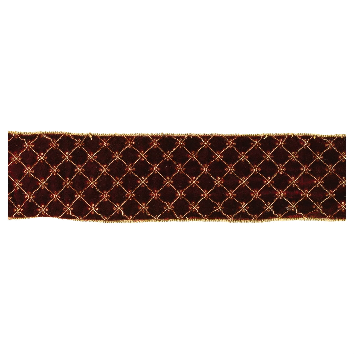 Melrose 95750DS 4 in. x 5 yards Wired Polyester Ribbon, Red & Gold - Set of 2