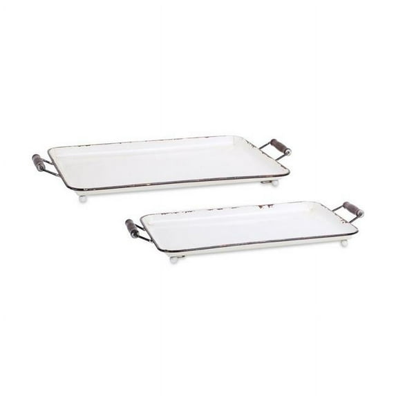 Melrose International 70016 Metal Tray, Set of 2