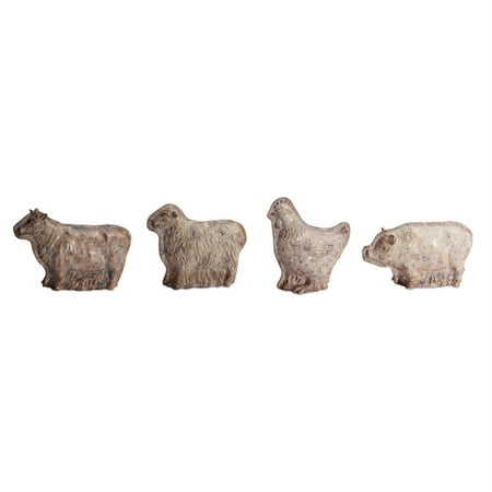 Farm Animal Mold (Set of 4) 5"H, 5.5"H, 6"H, 10"H Polystone/Resin
