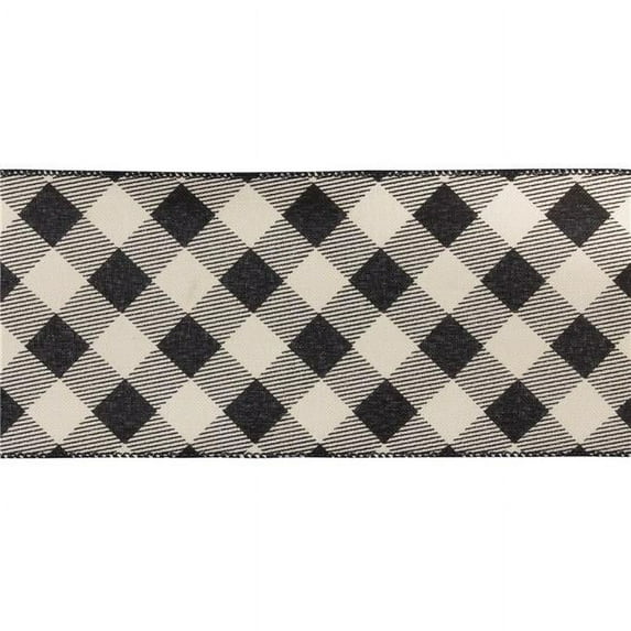 Melrose International 81338 4 in. x 10 Yards Black Wired Polyester Ribbon, Set of 4