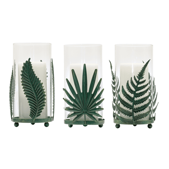 Melrose Metal Leaf Candle Holder Set of 6