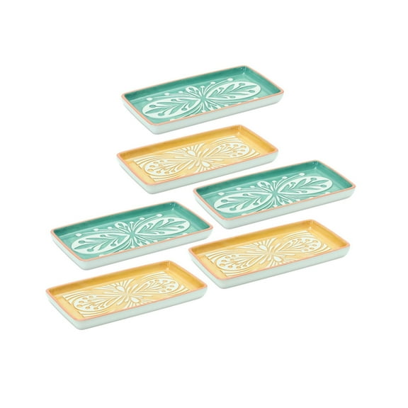 Melrose Set of 6 Abstract Ceramic Trays 8"