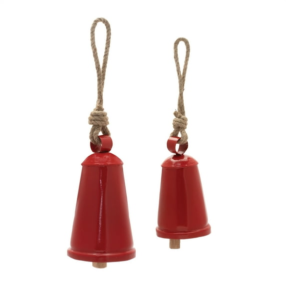 Melrose Rustic Metal Bell Ornament Set of 4