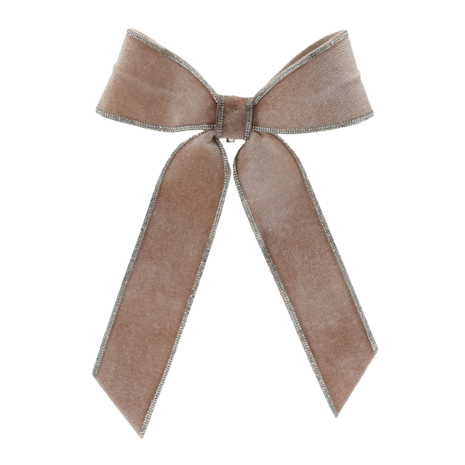 Melrose 95417DS 9 x 14 in. Polyester Bow, Beige & Gray - Set of 2