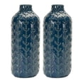 thumbnail image 1 of Melrose Vine Leaf Decorative Vases - 11.25" - Blue - Set of 2, 1 of 3