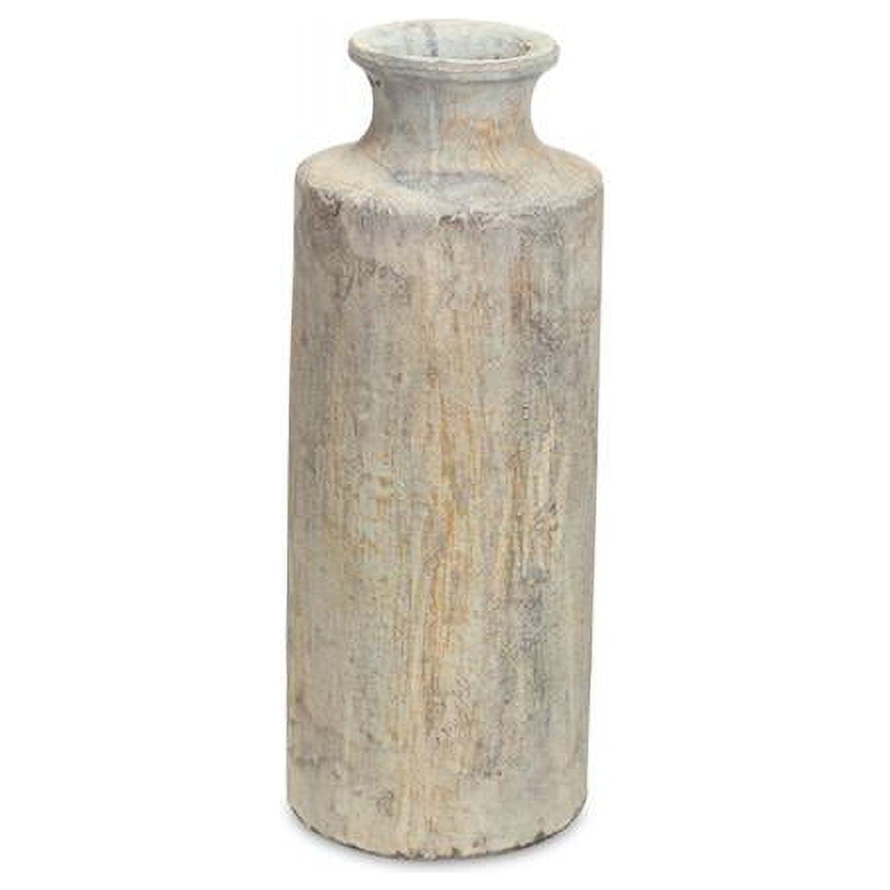 Melrose International Ceramic Vase with Terra Cotta Accent 8.5