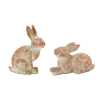 Melrose Resin Bunny Figurine Statues for Garden Decor, Set of 2 Home ...