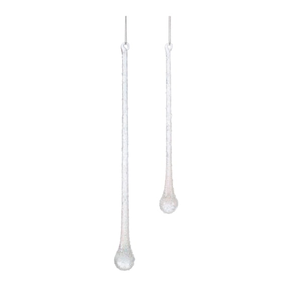 Melrose International Drop Ornament (Set of 12) 6.5"H, 9"H Glass