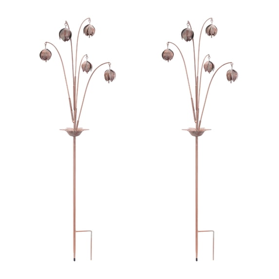 Melrose Floral Garden Stake - 43" - Brown - Set of 2