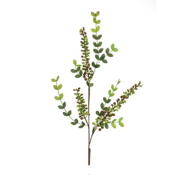 Melrose Variegated Berry Foliage Artificial Sprays - 32" - Red and Green - Set of 6