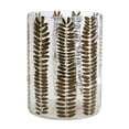 thumbnail image 1 of Melrose Dried Rowan Leaf Glass Candle Holder - 8" - Green and Clear, 1 of 3