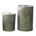 thumbnail image 1 of Melrose Snowflake Mercury Glass Christmas Candle Holders - 7" - Set of 2, 1 of 4